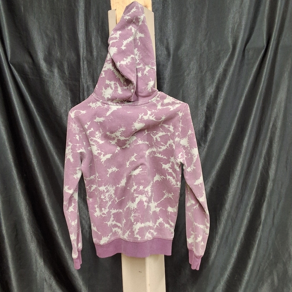 Purple Tie-Dye Volcom Hoodie with Logo - Picture 4 of 10